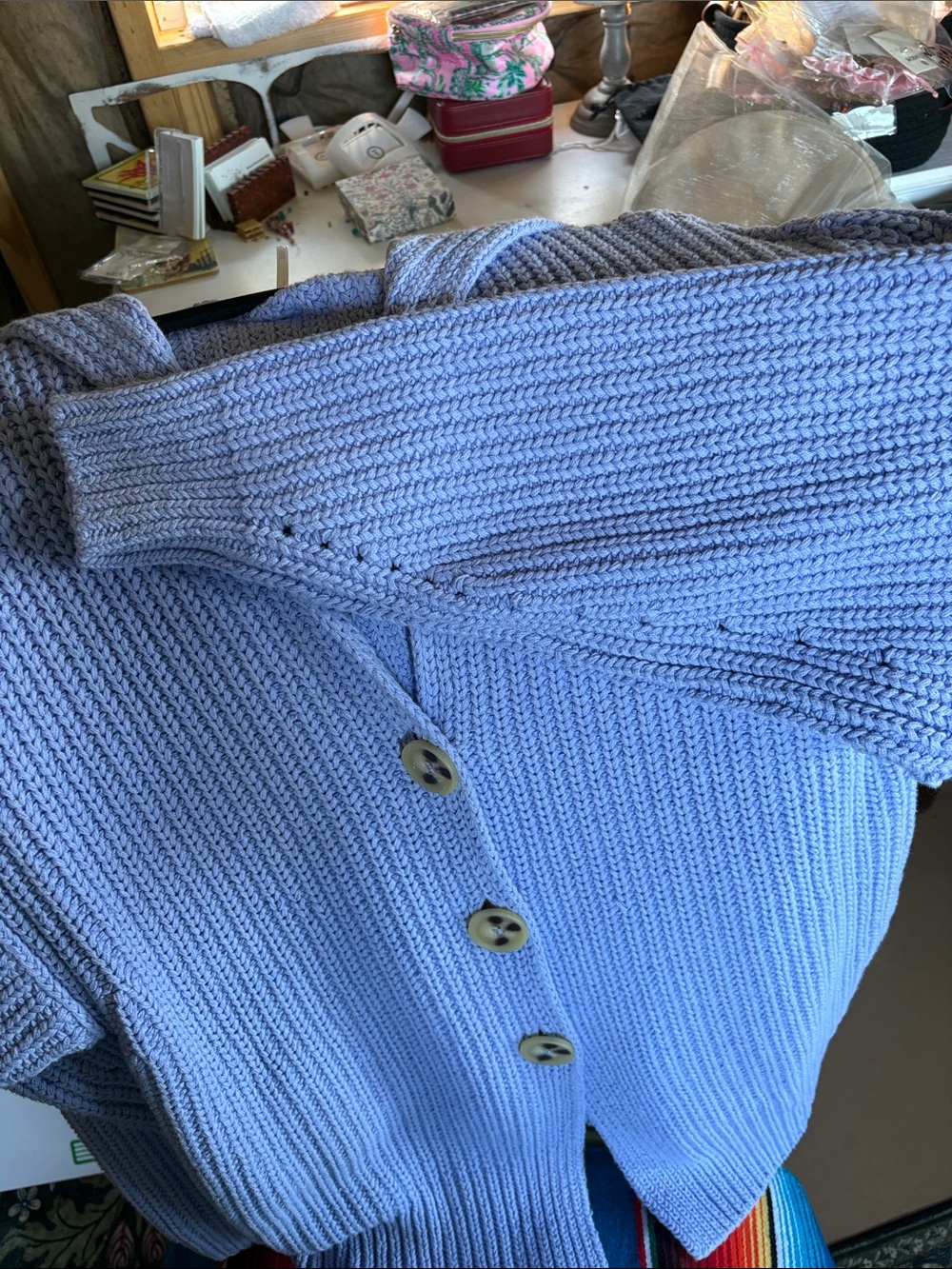 NEVER WORN!!!Free People Lavender Rib-Knit Button Cardigan - Picture 4 of 5